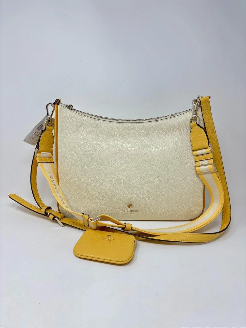 Kate Spade Emma Colorblock pebbles leather purse NWT buttermilk/yellow